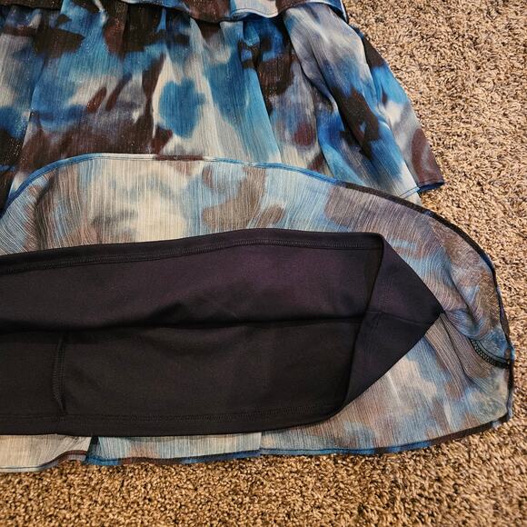 Julia Jordan Dress Womens Size 10 Blue Abstract Tiered Ruffle Romantic Feminine - Picture 5 of 14